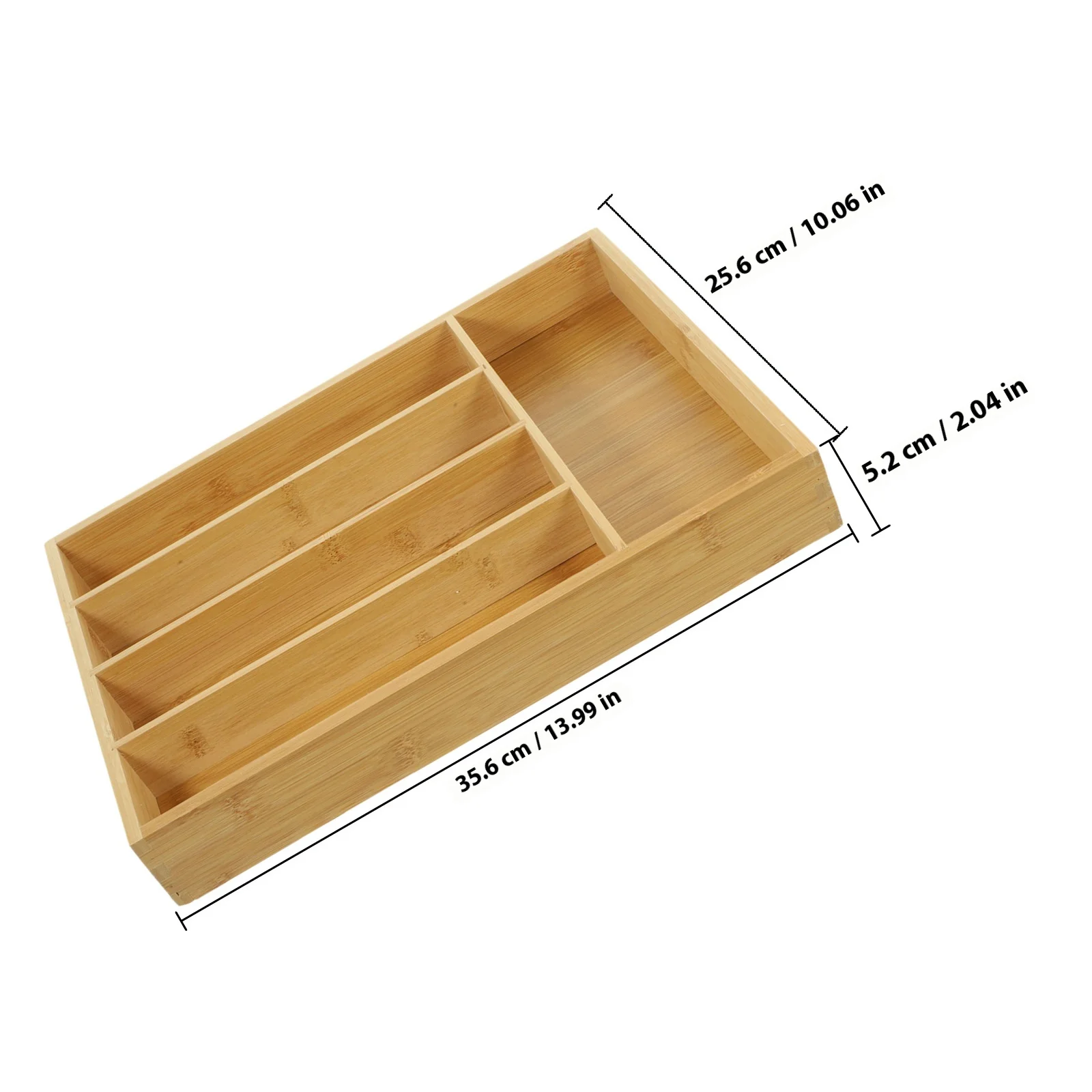 Bamboo Drawer Box Multi-Compartment Design For Kitchen Desk Organizer Divided Storage Sundries Utensil Tray Household