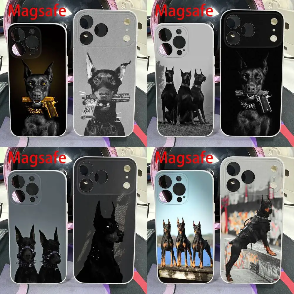 

Gun Dog Doberman Pinscher Phone Case For iPhone 14,16,15,11,13,17,12,Air,Mini,Plus,E,Pro,Max Magnetic Magsafe Frosted Cover