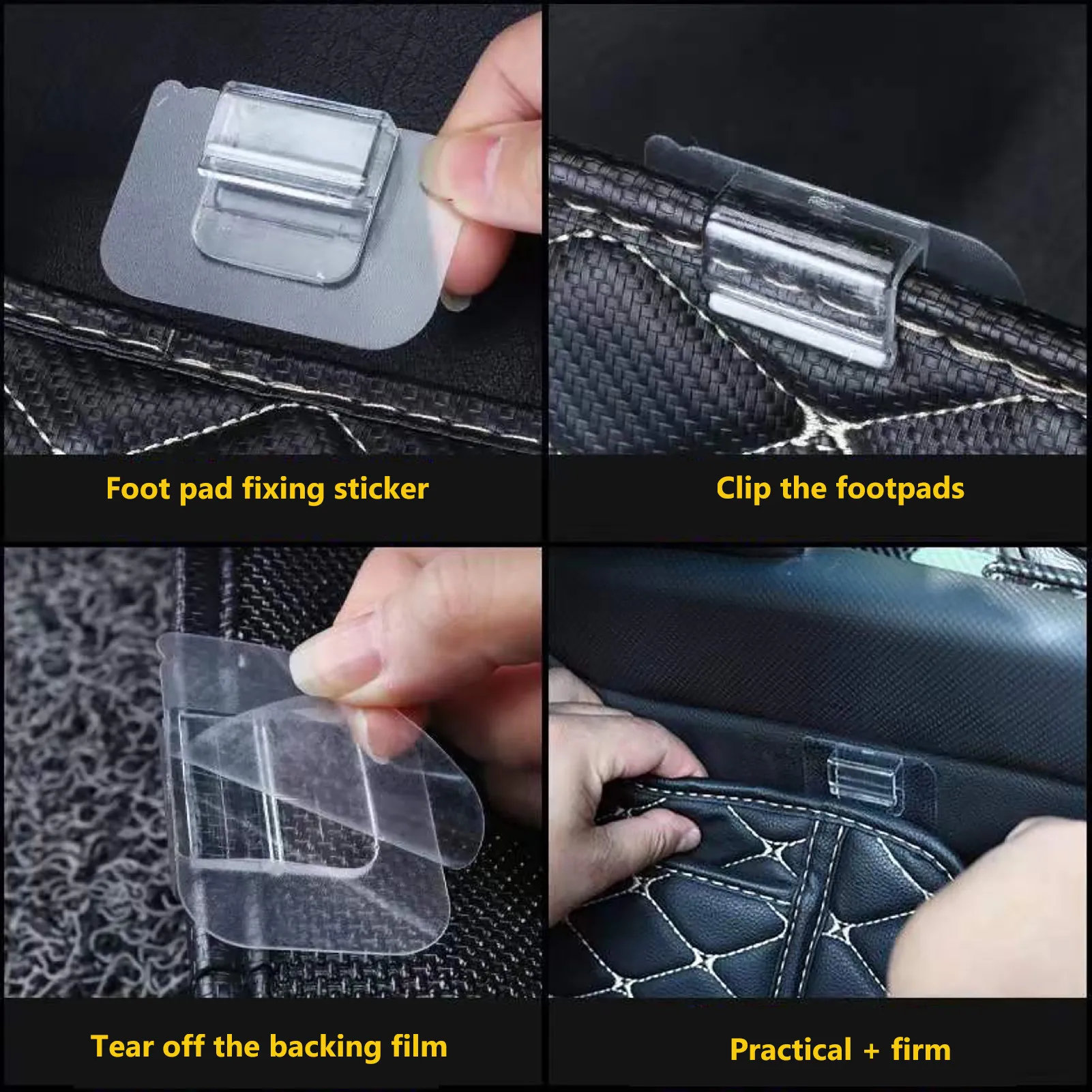 10pcs Car Floor Mat Clips Strong Self Adhesive Fastener Auto Carpet Fixed Clamp Transparent Kitchen Bathroom Storage Hooks