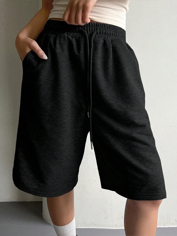 Women's Shorts Summer New Streetwear Fashion Casual Slim Lace-up Shorts Elegant Female Personality Versatile Knitted Loose Pants