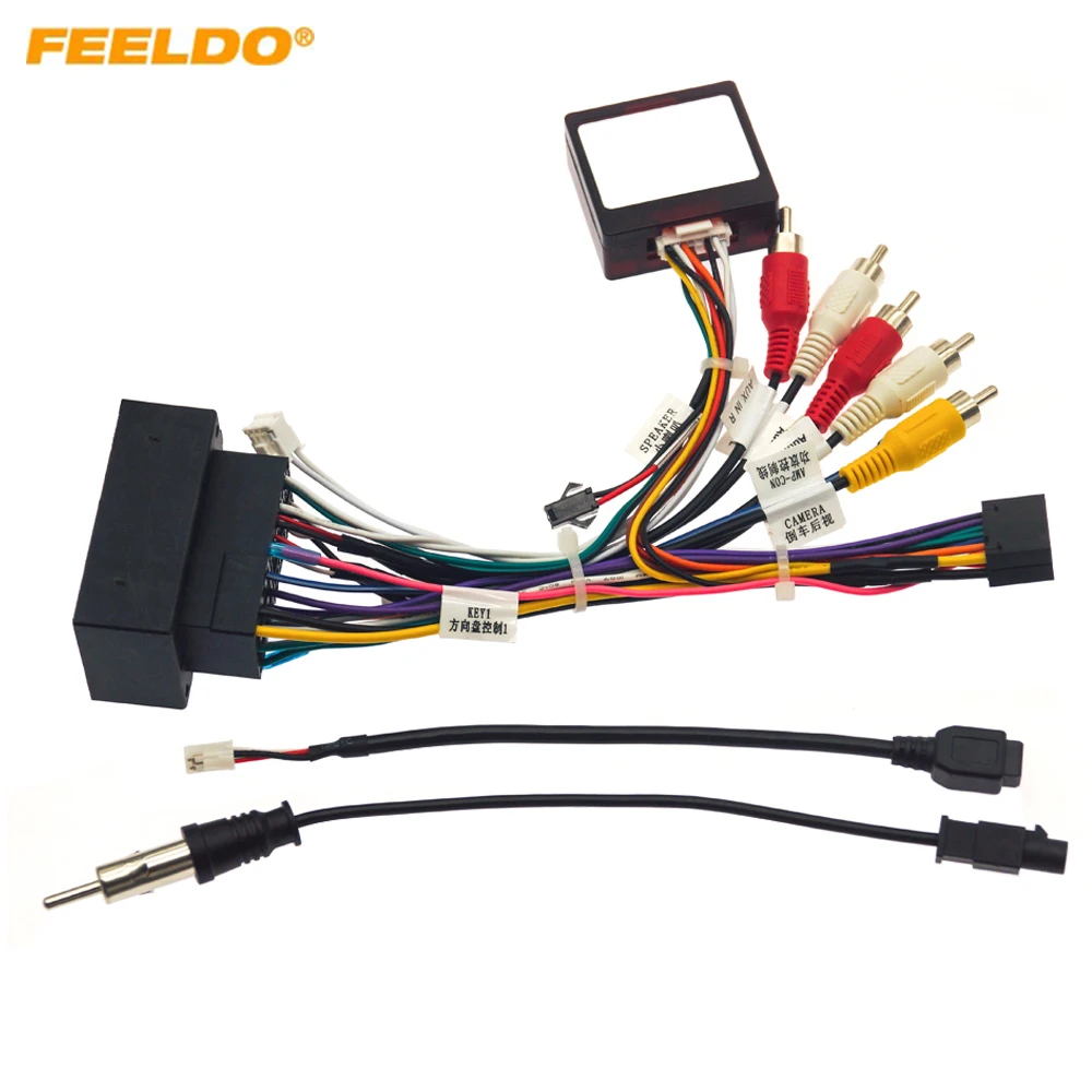 FEELDO Car 16pin Power Cord Wiring Harness Adapter For Jeep Wrangler Rubicon/Fiat Aegea/Tipo/Mobi/Toro Installation Hea