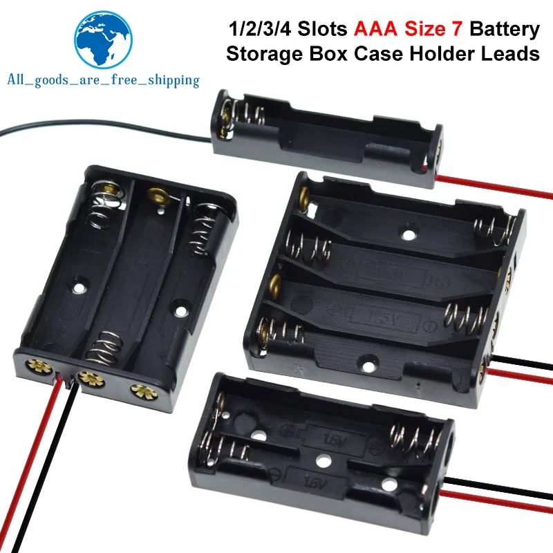1/3PCS AAA Size 7 Battery Storage Box Case Holder Leads With 1 2 3 4 Slots Container Bag DIY Standard Batteries Charging image 4