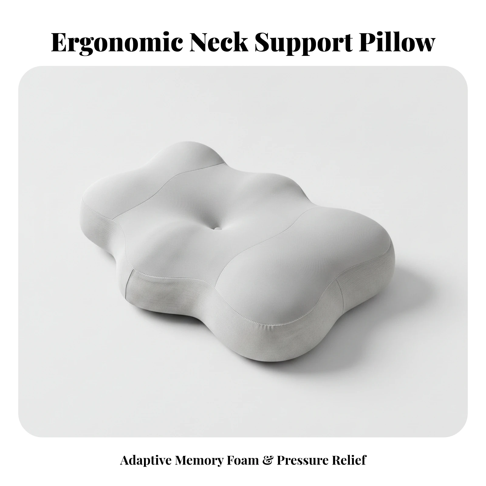 Memory Foam Pillow Contoured Contour Pillow Bedding Pressure-Relieving Slow Rebound for Side Sleepers, Bedroom, Home