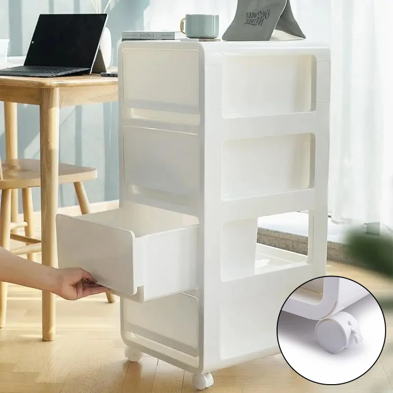 2-4 Floor Removable Drawer Plastic Organizer Bedside Cabinet Household Multi-layer Snacks Cosmetics Seam Storage Storage Cabinet