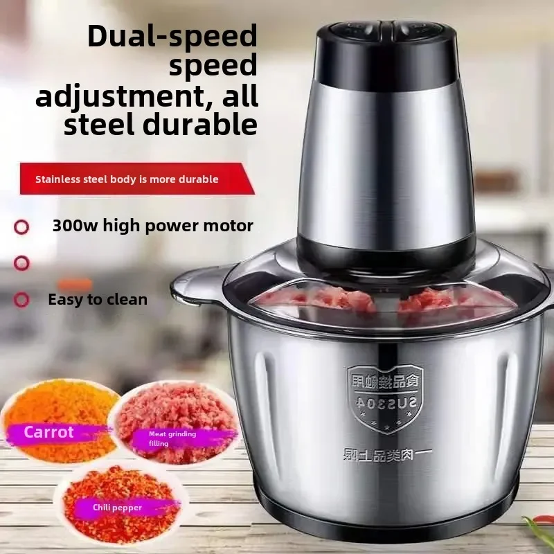 

Export110v Meat grinder small mixer pepper chopping machine multi-function egg mill home cooked garlic puree 304 stainless steel