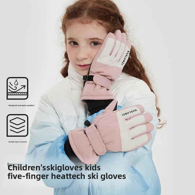 

Детские термоперчатки на осень и зиму для верховой езды на открытом воздухе, детские спортивные перчатки с полным пальцем для мальчиков и девочек, нескользящие