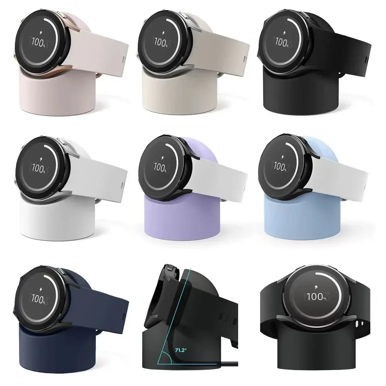 Compatible with Samsung Galaxy Watch 5 Charger Stand Holder 40 44 46mm Galaxy Watch 3 4 5 Pro Charger Silicone Stand