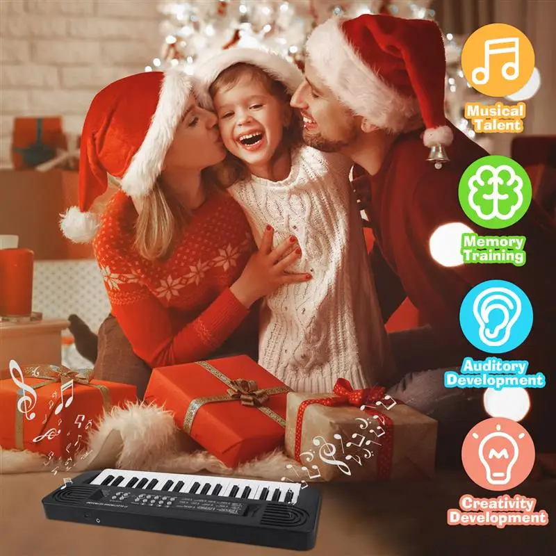 Teclado Digital de 37 teclas para niños y niñas, Piano Electrónico LED con batería, instrumento Musical, juguete educativo, regalos