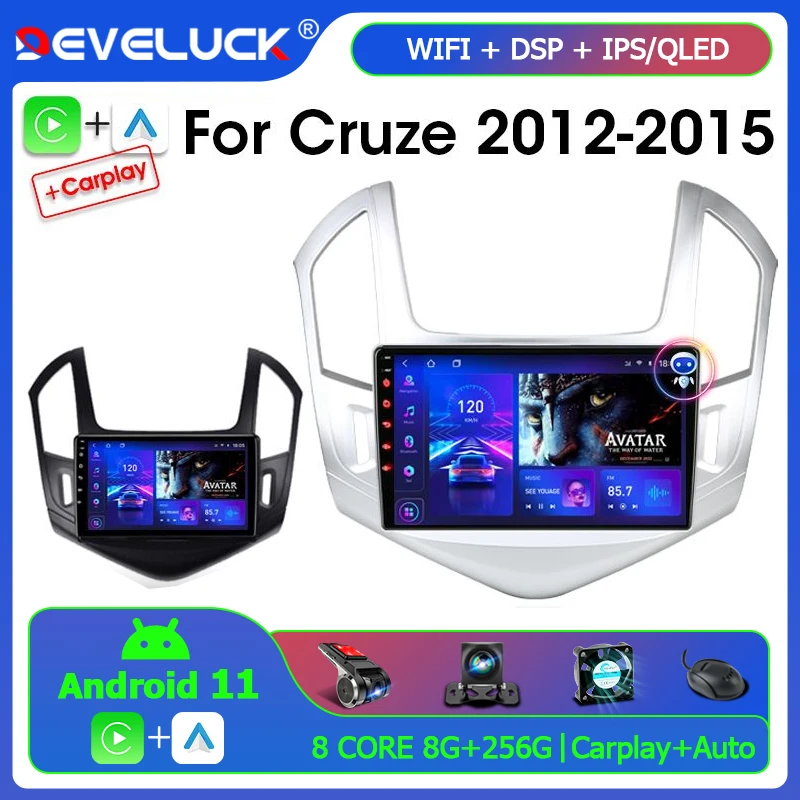 

Develuck For Chevrolet Cruze J300 J308 2012 - 2015 Car Radio Multimedia Video Player Navigation GPS 2 din Android 11 No 2din dvd