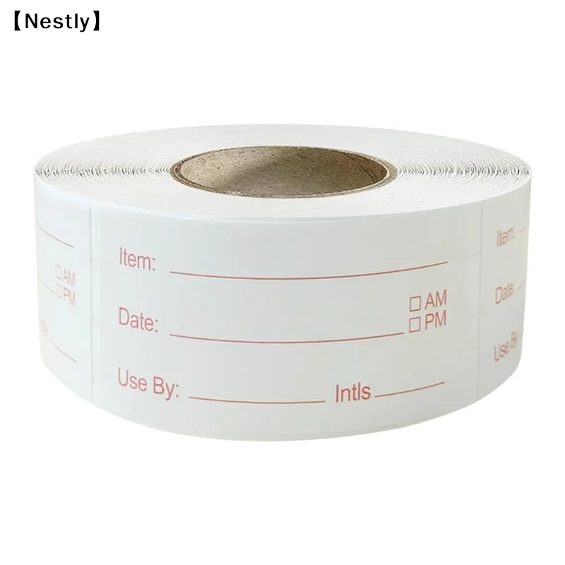 500pcs/roll 5*2.5cm Kitchen Sticker Refrigerator Freezer Food Storage Date Content Label For Restaurant Food Storage〔Nest〕