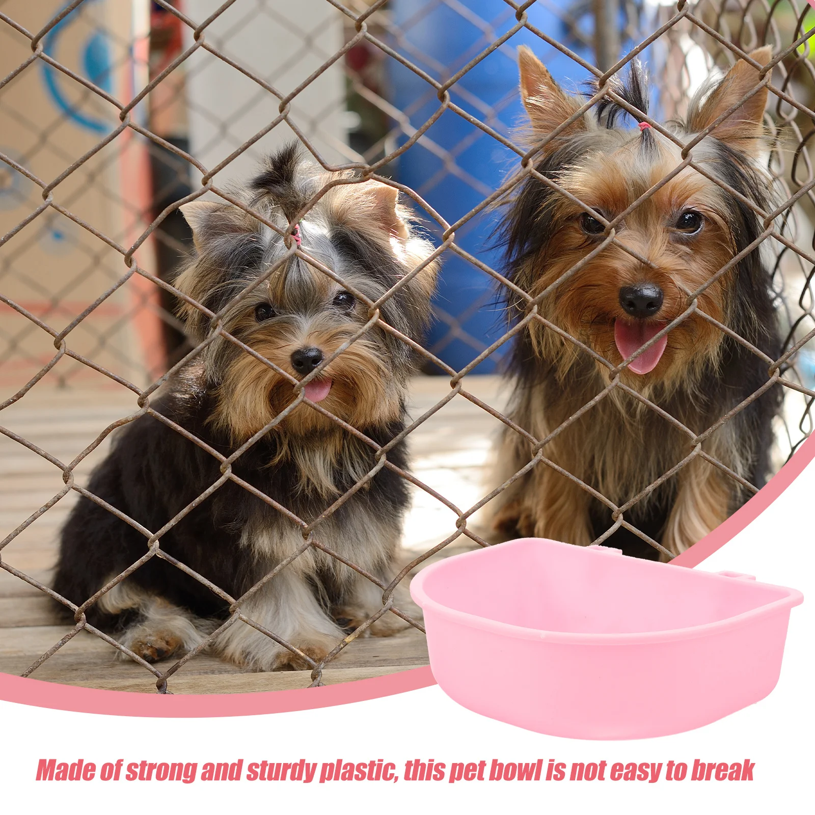 

Hanging Pet Bowl Sturdy Plastic Cat Dog Feeder for Birds Rabbits Hamsters Smooth Easy Clean Cage Install Pet Food Holder