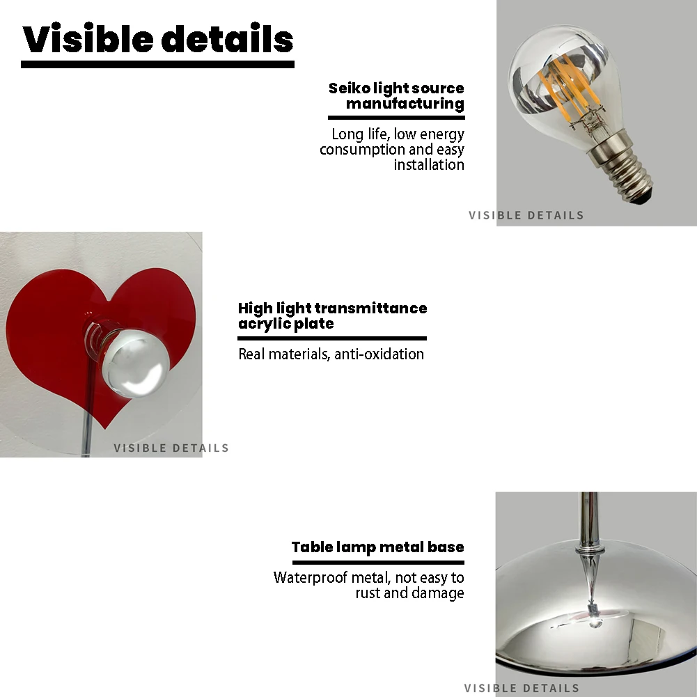 Rotatable Love Heart Projector Lamp Romantic Ambient Lights Projector For Photography Props