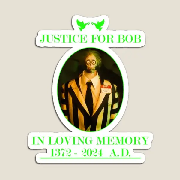 W miłości do pamięci Boba Magnes na lodówkę Śmieszne naklejki na uchwyt Wystrój domu Kolorowy na lodówkę Organizator Dzieci Dzieci Śliczne