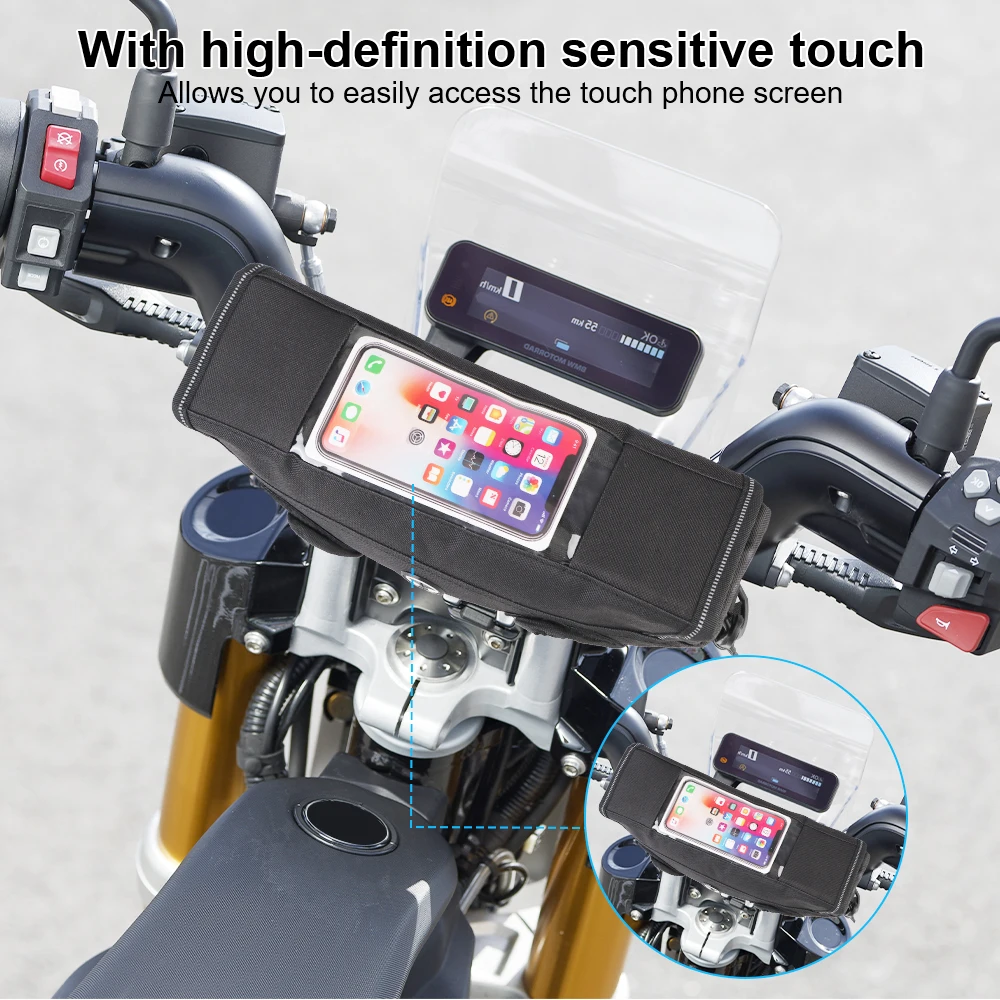 Compatível para yamaha tenere 700 com tela sensível ao toque saco de armazenamento do telefone cabeça da motocicleta guiador saco portátil viagem à prova dwaterproof água