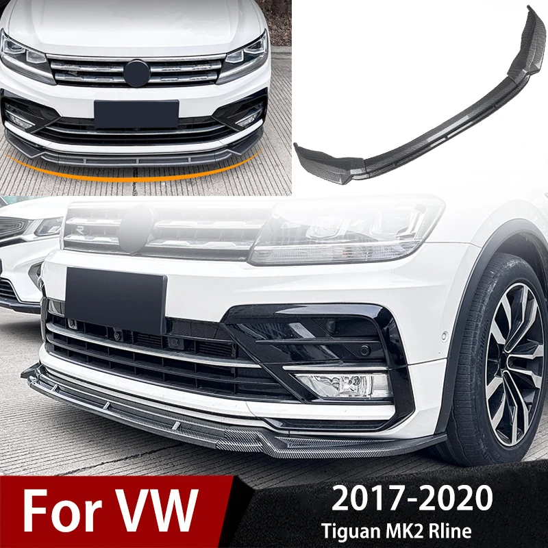 

For Volkswagen Tiguan MK2 Rline 2017-2020 Pre Car Front Bumper Splitter Spoiler Lip Shovel Modification Exterior Body Kit