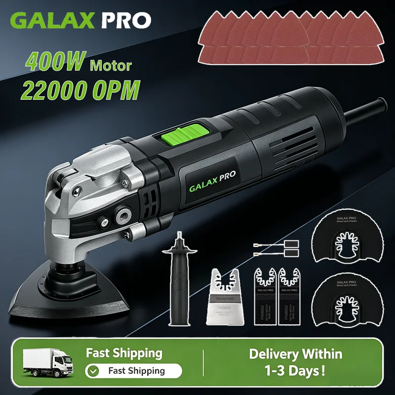 GALAX PRO Corded Oscillating Multi Tool Kit 3.5A with 30Pcs Accessories 22000OPM Oscillating Power Tools for Home Improvement, Woodworking, 6-Speed, Quick Clamp System, 4.5° Oscillating Angle