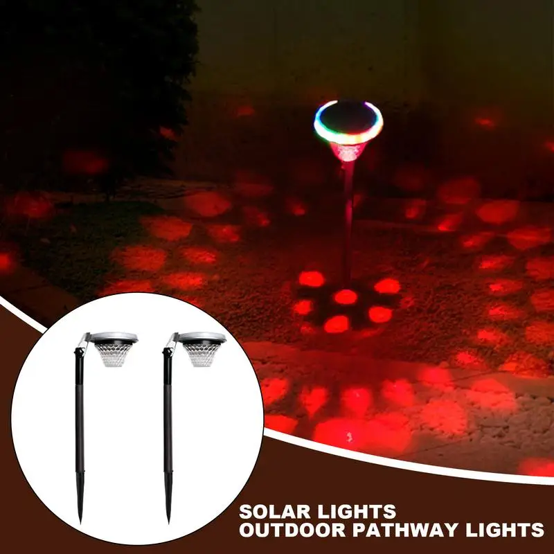 

Outdoor Solar Lights For Yard Lawn Lamp Sand Proof Path Warm Light Set Of 2 For Backyard Fence Patio Driveway Balcony Deck