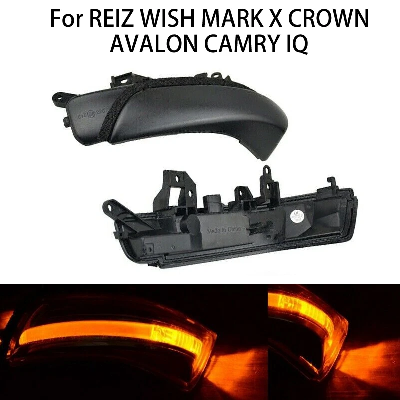 

For REIZ WISH MARK X CROWN AVALON CAMRY Car LED Dynamic Turn Signal Light Side Rearview Mirror Blinker Sequential Indicator