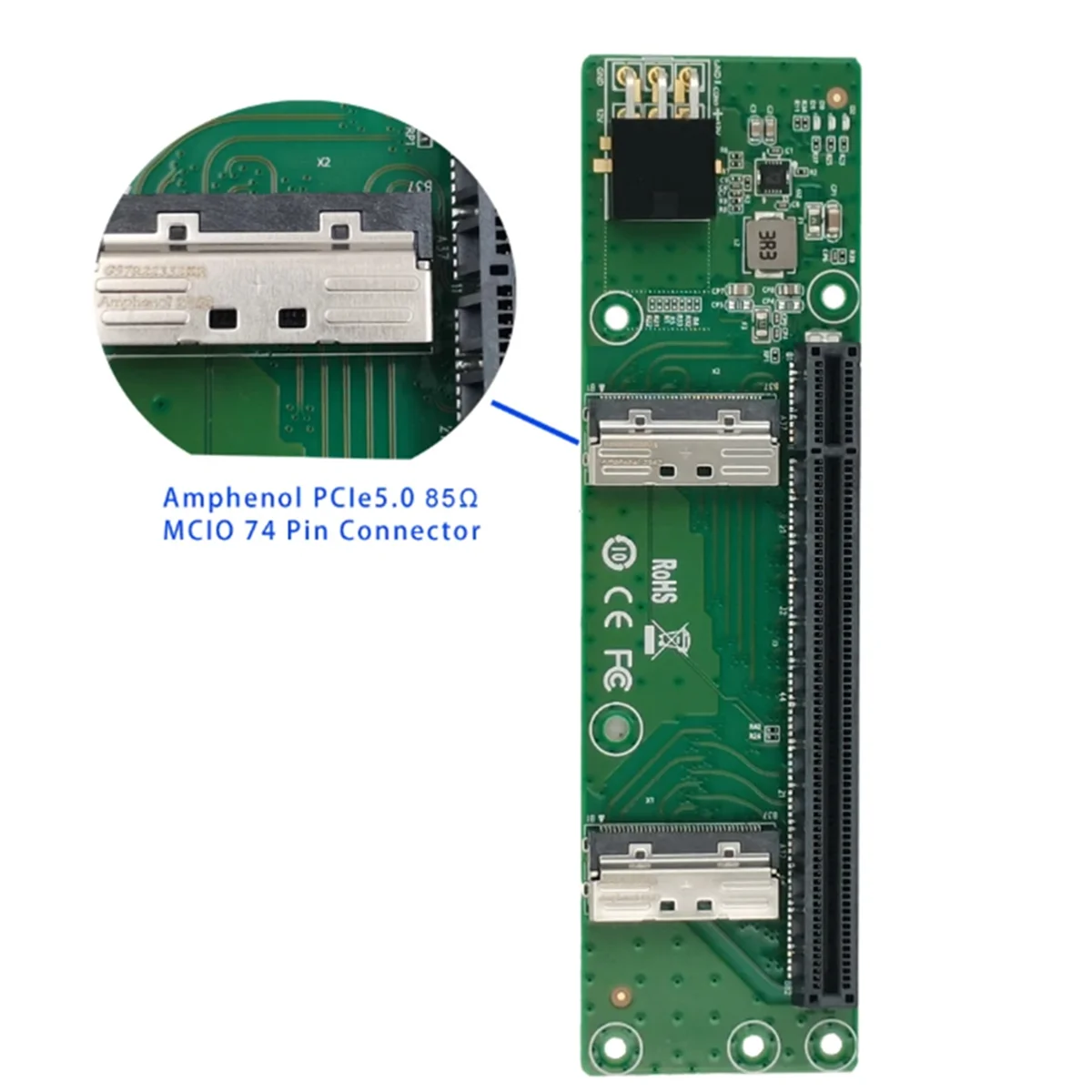 

Розничная торговля! 2x MCIO X8 к PCIe5.0 X16 Slot Riser XIC 0516PE