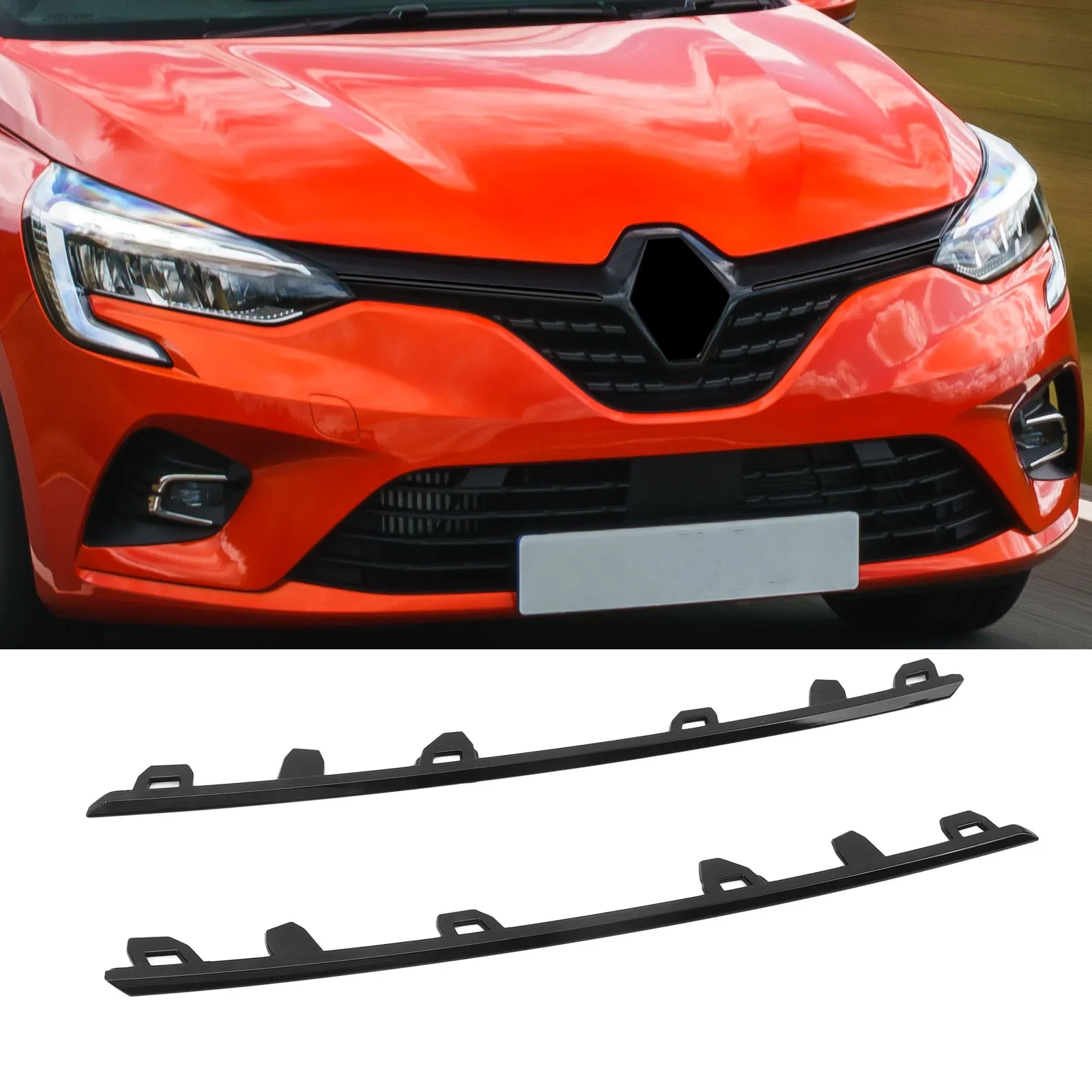 

Глянцевый черный передний бампер решетка формовочные Планки 960104760R для Renault Clio V pre-facelift 2020-2023