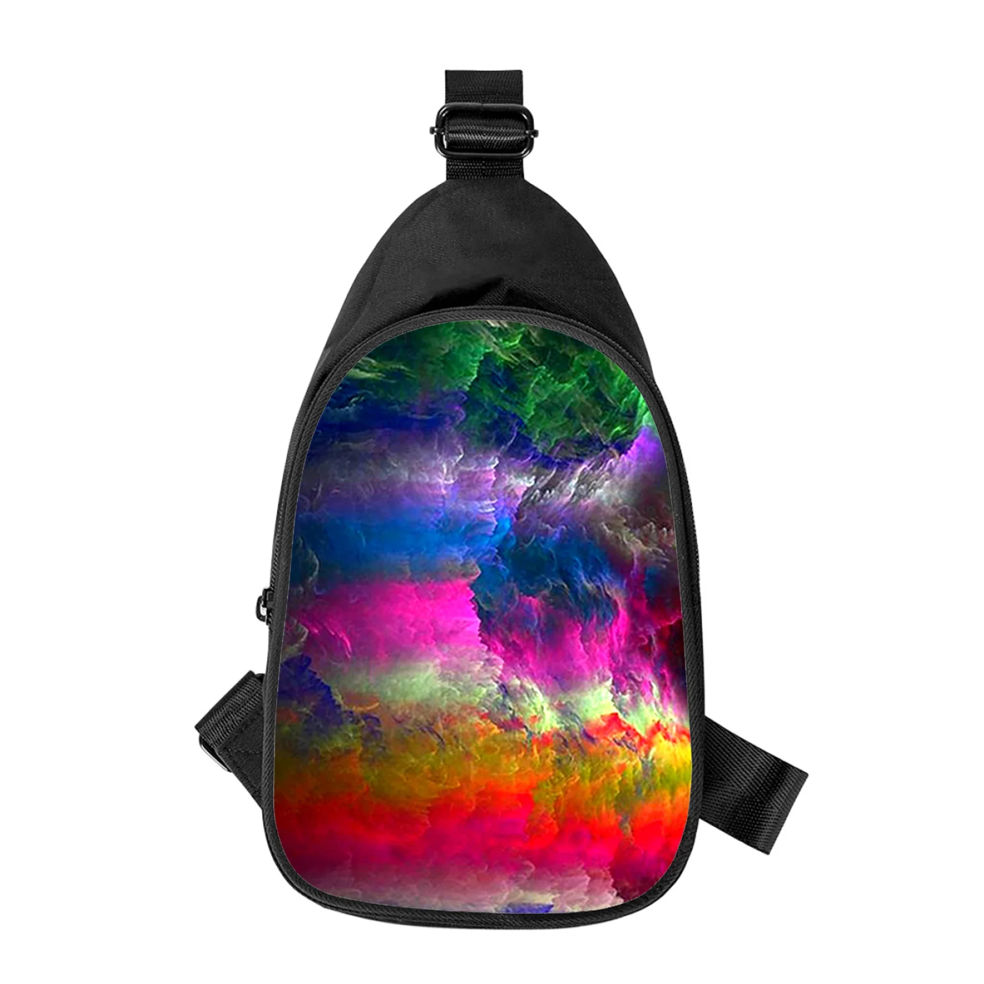 moda arte arcobaleno stampa 3D nuovi uomini borsa a tracolla incrociata diagonalmente borsa a tracolla da donna marito scuola marsupio marsupio maschile