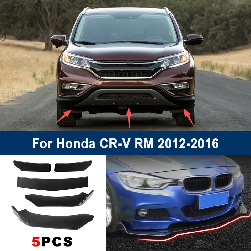 

Adjustable 5Pcs Sectional Front Spoiler Lip For Honda CR-V RM 2012-2016 Front Bumper Splitter Car Exterior Sport Body Kit