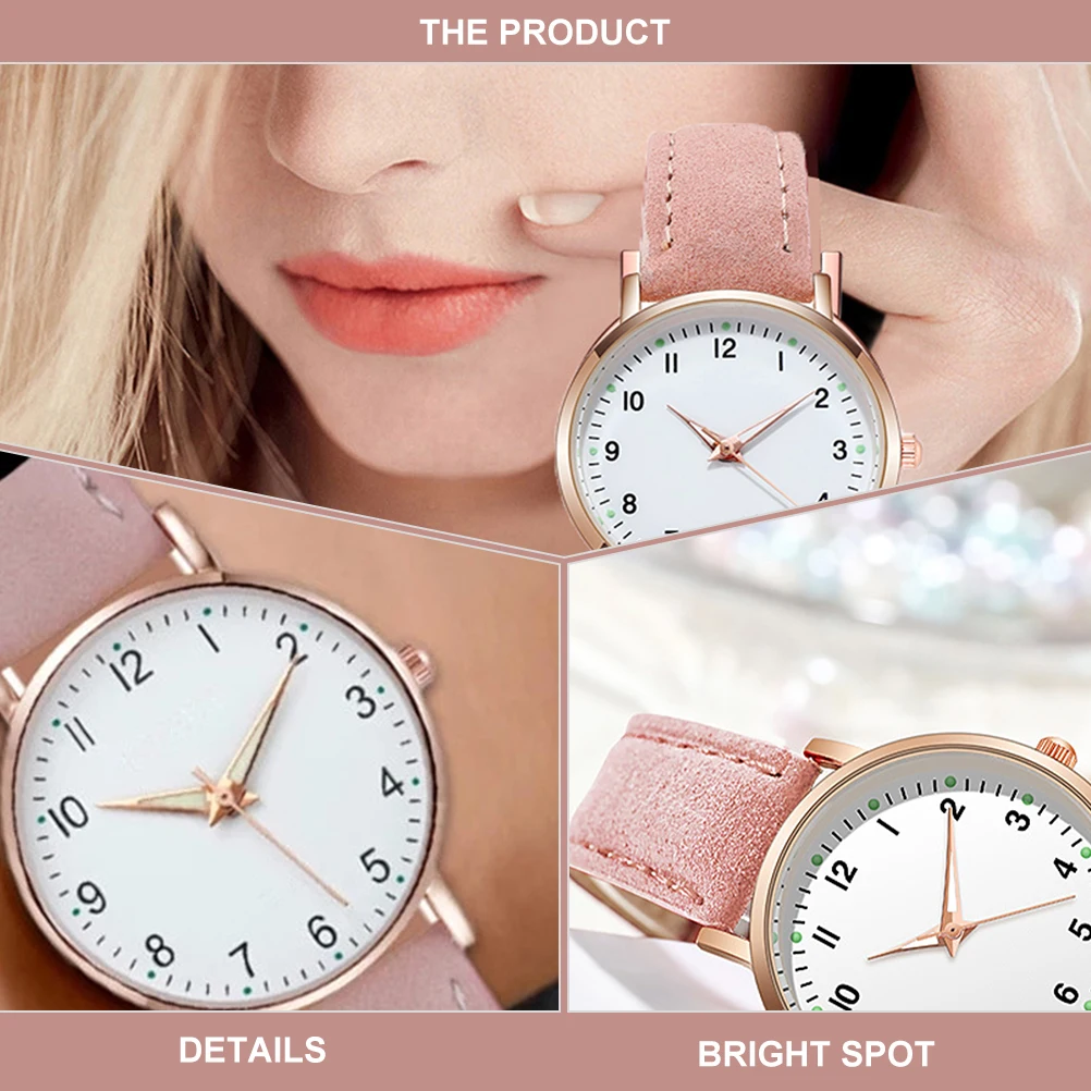 ساعة معصم نسائية مضيئة تقليد كوارتز أنيقة كاجوال للحفلات المدرسية هدية للزوجة والصديقة والابنة والأصدقاء