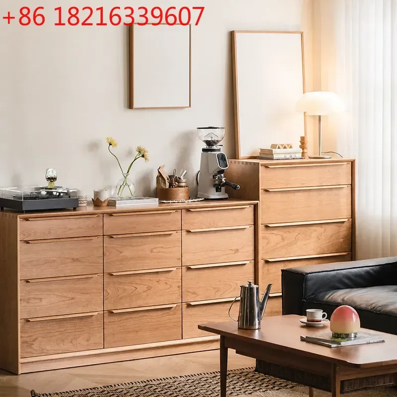 YAO Nordic Solid Wood 12 Drawer Chest Simple Living Room Storage Cabinet Large Capacity Bedside Dresser Organizer Furniture