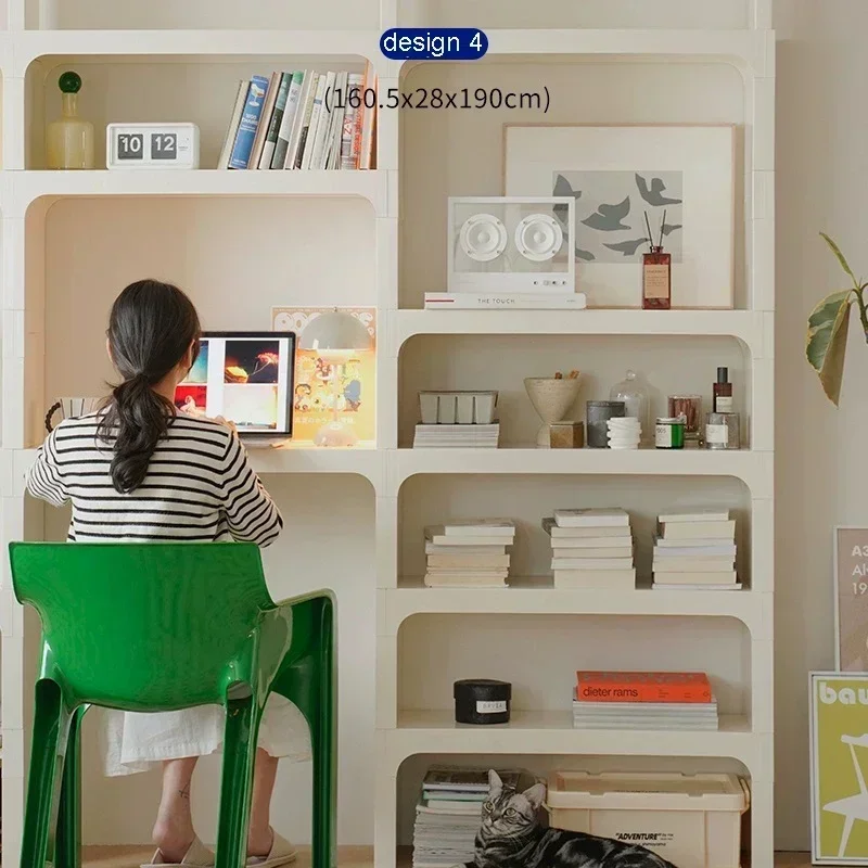 

Modular Vintage Bookshelf DIY Storage Shelf Book rack Bookcase Plastic Customized Size Cabinet Multi-function Colorful Furniture