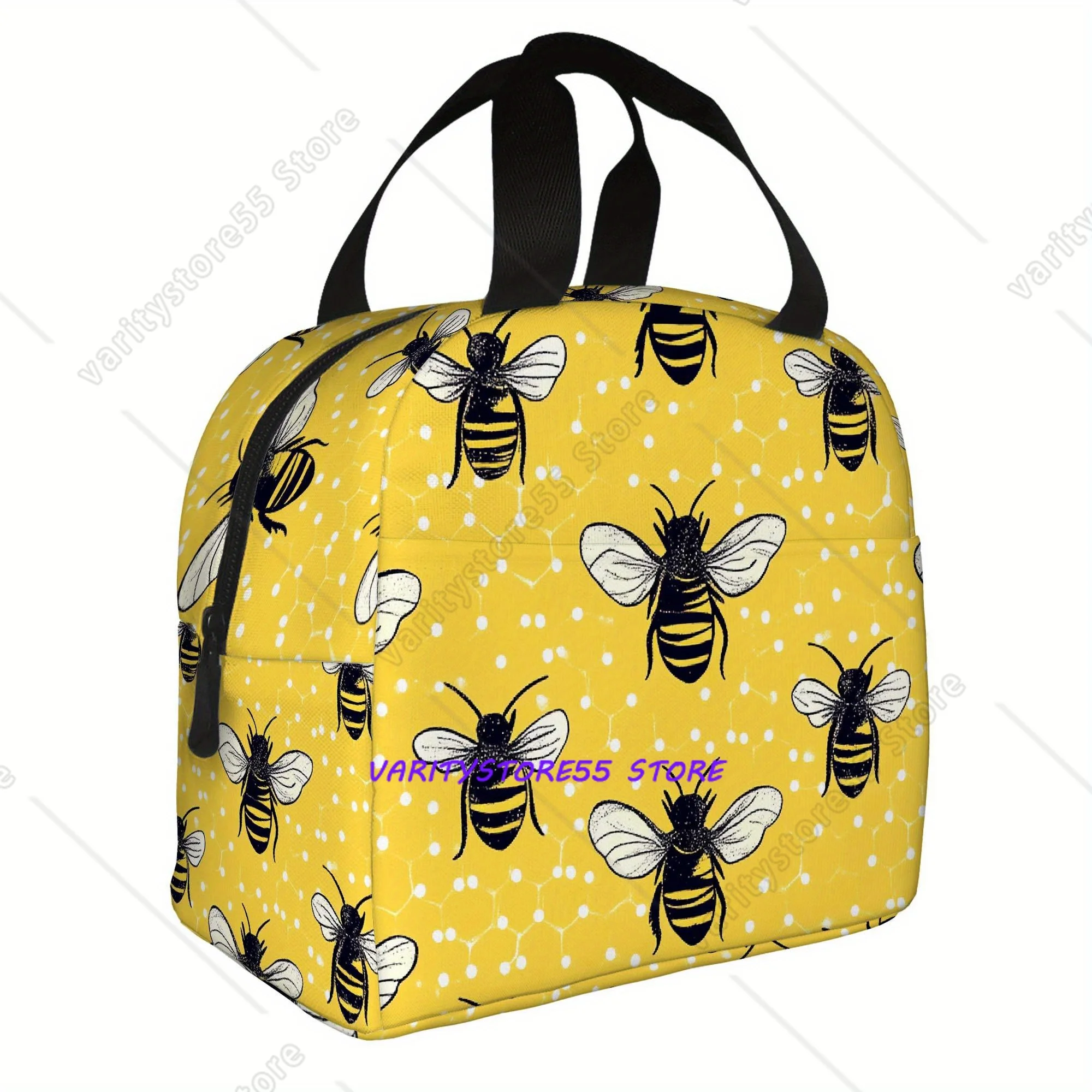 Yellow Bee Lunch Bag Teen Insulated Cooler Lunch Box Containers for Adults Tote Thermos Portable Outdoors