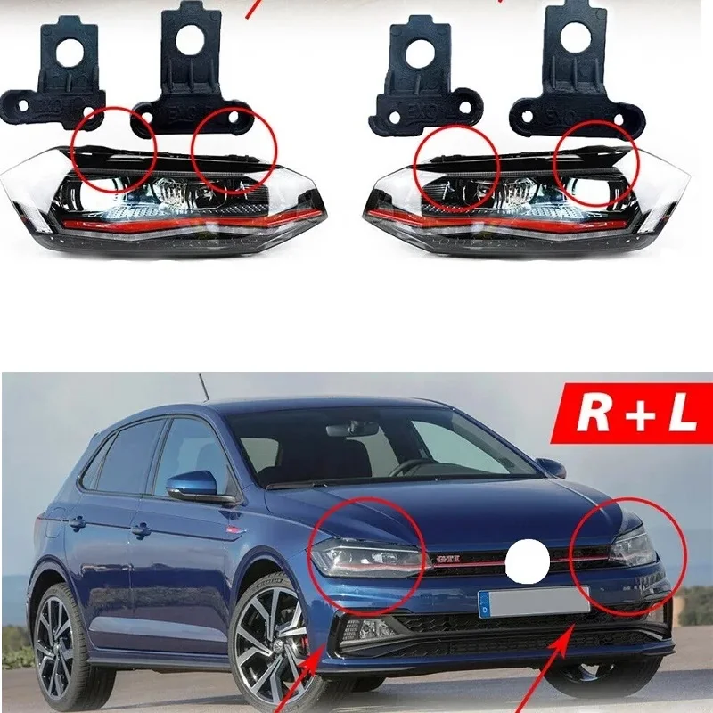 For VW Polo 2016-on 2G0998225 2G0998226 Car Headlamp Headlight Bracket Repair Screw Kit Left+Right