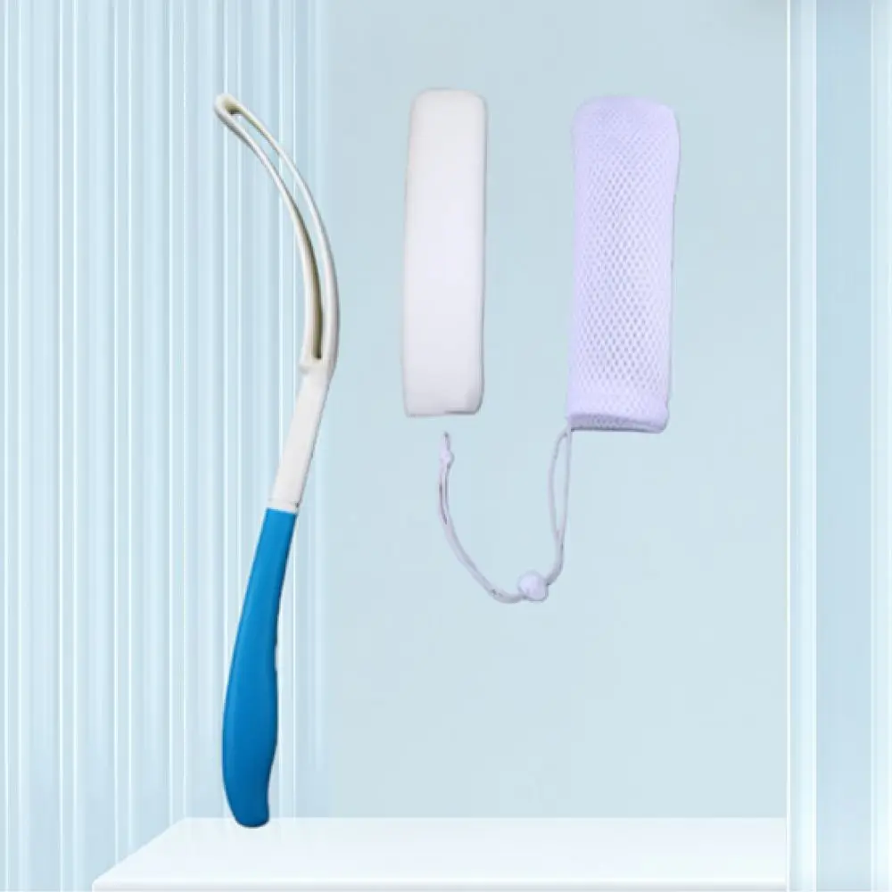 Curved Handle Bath Brush Bottom Wiping Assist Tool Bathroom Mobility Cleaning Aid For Seniors Daily Hygiene Set