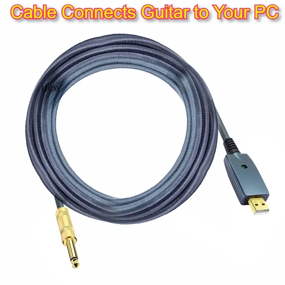 

3M USB Guitar Cable Connect To Computer Connector Electric Guitar Audio Cord Adapter 6.35mm Guitar Wired Cable Interface Parts