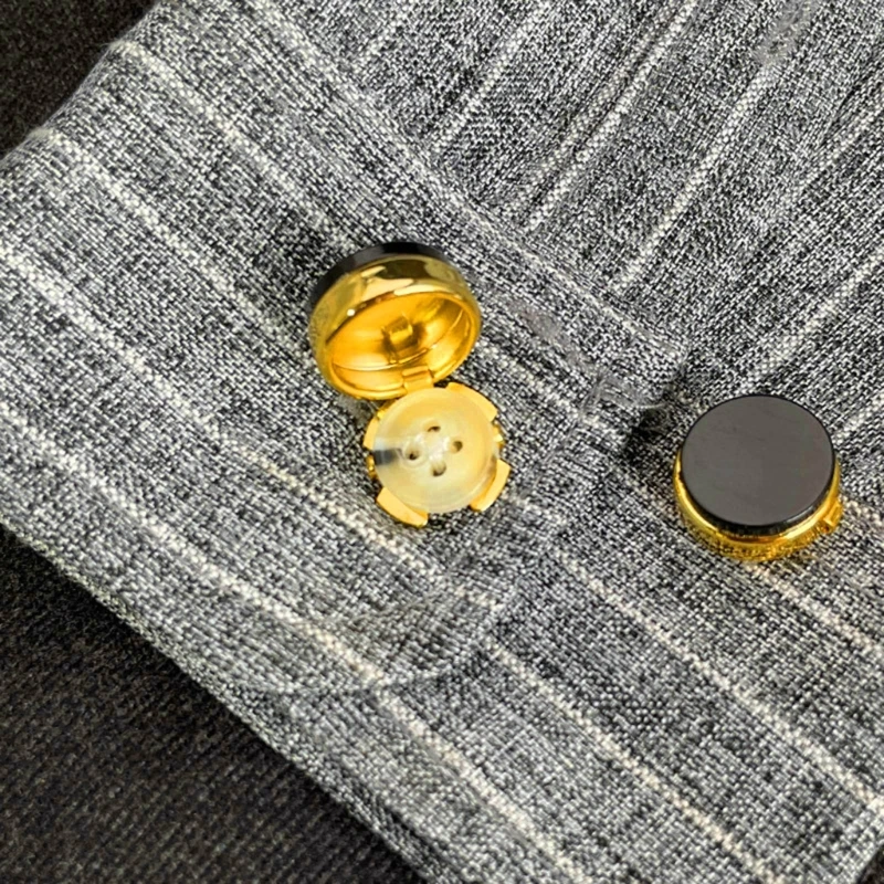 10pcs Brass Round Cuff Button Cover Cuff Links for Wedding Formal Shirt Mens Formal Button Covers Imitation Cufflinks