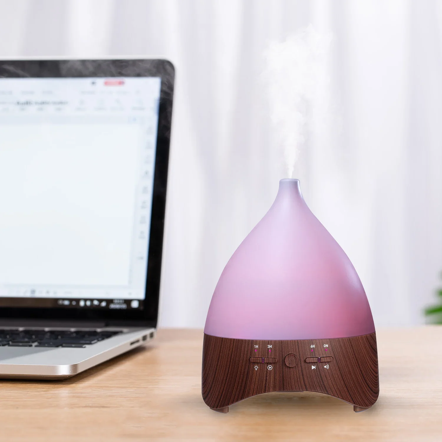 

2024 New Arrival 300ml Baby Smoothing Sound Home Humidifier White Noise Wood Grain Ultrasonic Aroma Diffuser
