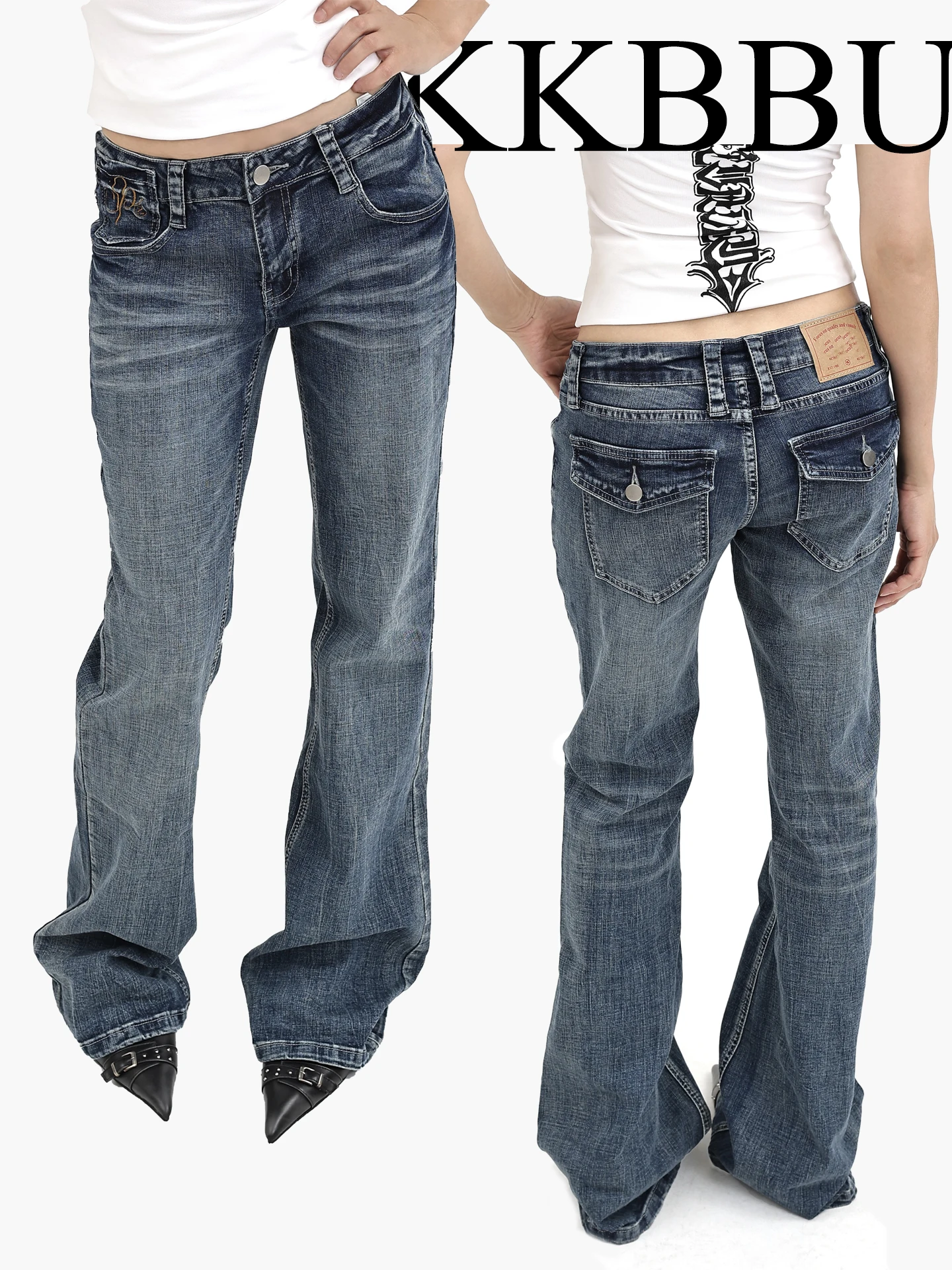 

Ретро джинсы-клеш с эффектом потертости, со средней/заниженной талией, женские, в пол, американские, сексуальные, для стройных девушек, модные, хлопковые, утягивающие