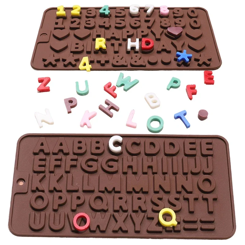 Silicone Chocolate Mold 26 Letter Number Chocolate Baking Tools Non-stick Silicone Cake Molds Jelly And Candy Mold 3D Mold DIY