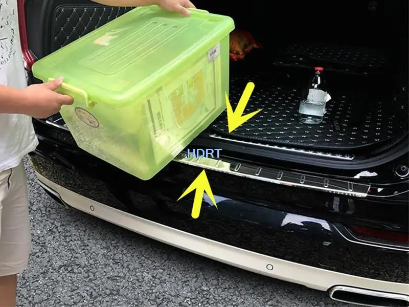 

Car Style Accessories Exterior Sticker For Volvo XC90 2020 + Rear Trunk Bumper Guard Plate Frame Protector Decoration Cover Trim