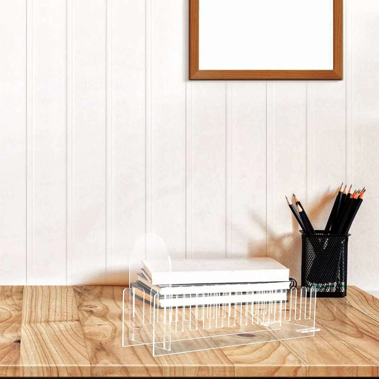 2Pcs Acrylic Card Organizer Display Stand 12 Slot Postcard Holder Tabletop Greeting Card Rack Retail Countertop Use