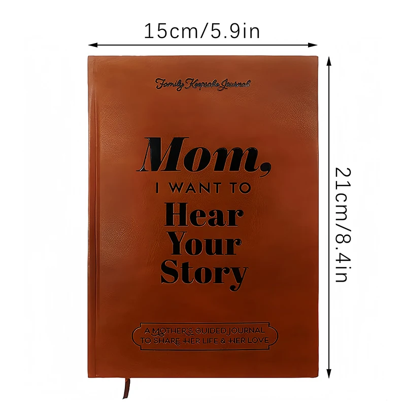 Mom, I Want To Hear Your Story Leather Hardcover Ribbon Bookmark Mom Tell Me Your Life Story Journal Meaningful Memory Journal