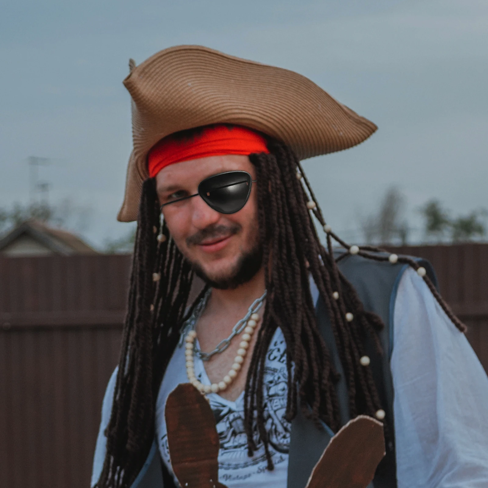 

6pcs Pirate Eye Patch for Halloween Cosplay Masquerade Party Adults Store Out Long Cosplay Eye Mask Use Toy