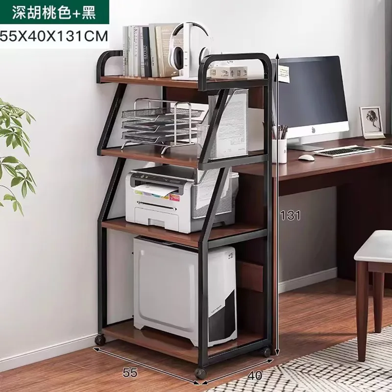 Printer Shelf Floor Office Multi-layer Mobile Storage Wrought Iron Finishing Cabinet