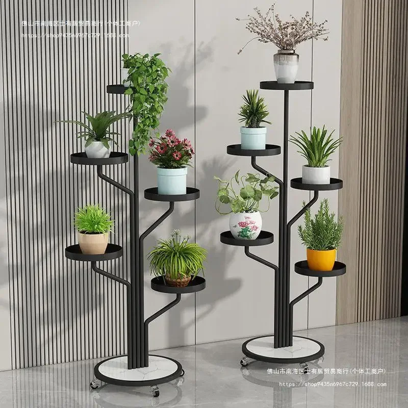 Floor standing balcony, simple and modern flower pot rack, iron art, green ivy plant placement layer rack