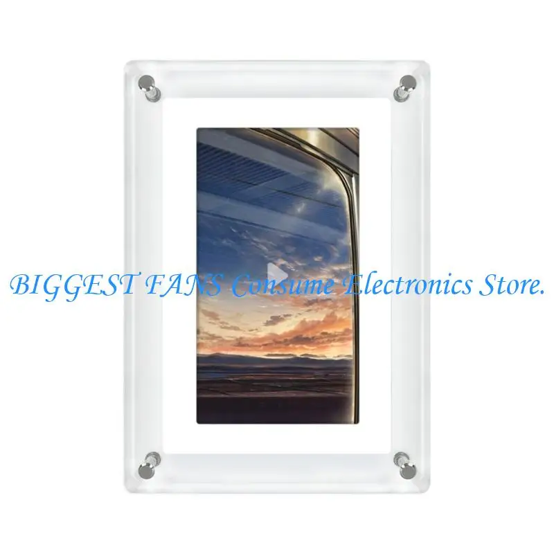 

F68B Acrylic Photo Display Frame 5Inch Screen Auto Rotation Technology Seamlessly Photos Video Playback Multiple Function