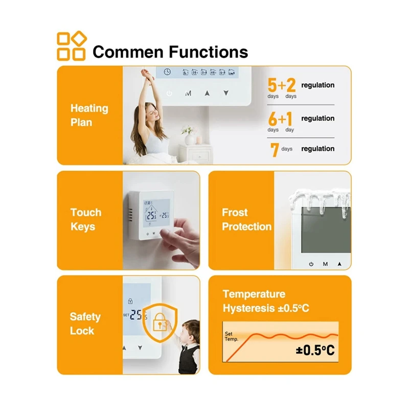A16R-Tuya Smart Wireless Thermostat For Gas Boiler Room Heating RF Home Temperature Controller Programmable Thermostat