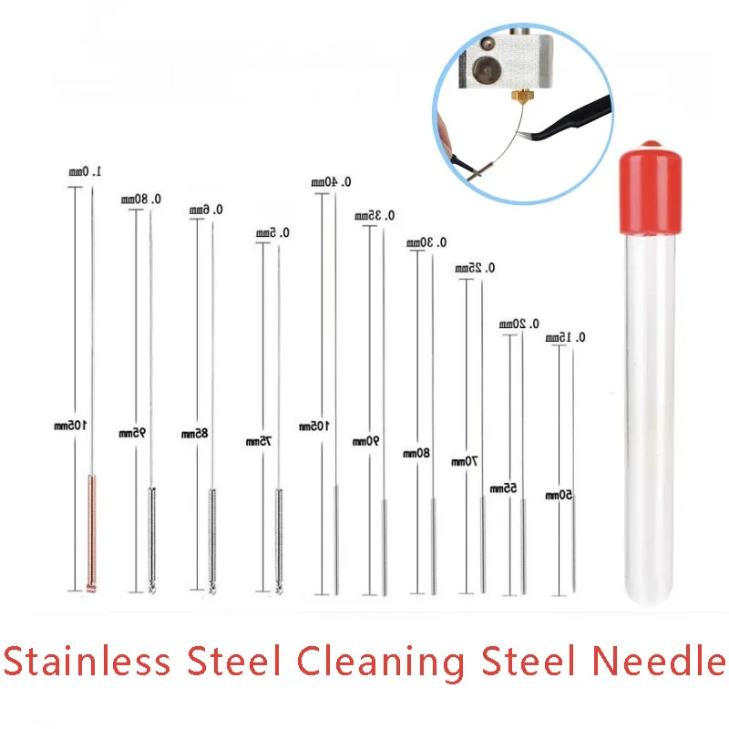 Airbrush Spray Nozzle Cleaning Steel Needles Cleaner Stainless Steel Plug Needle For Printer Accessories