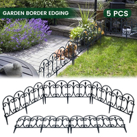 5Pcs Garden Fence Plastic Edging Border Patio Outdoor Barrier Lawn Picket Fencing Easy Install New Plant Stakes Landscape Decor