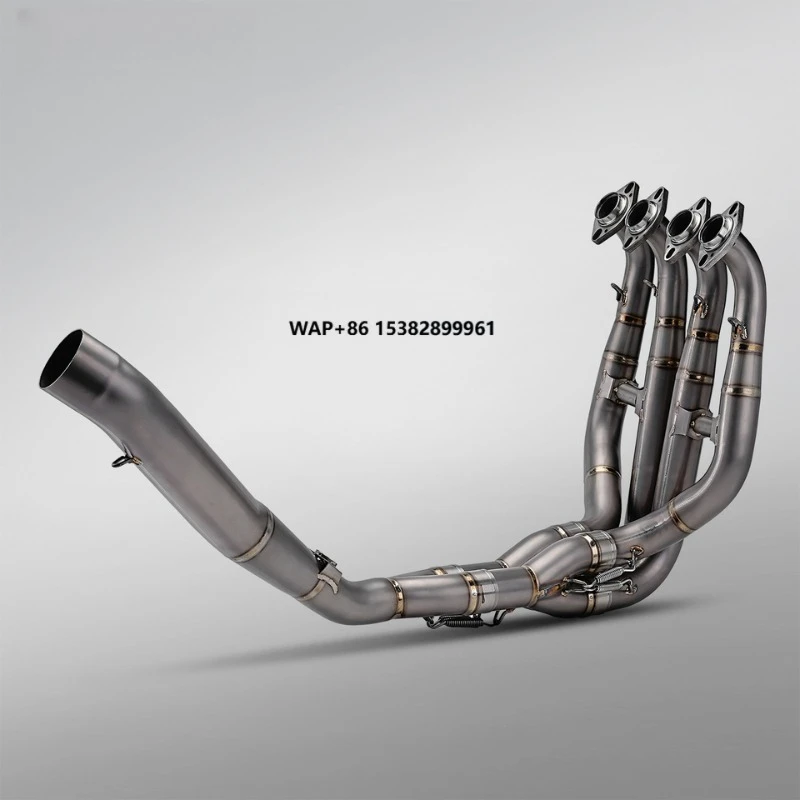 NlkHanm ZX6R Motorcycle Exhaust Pipe Modification Arro Ti. Alloy 60mm Caliber Front Mid Section Silver for ZX6R