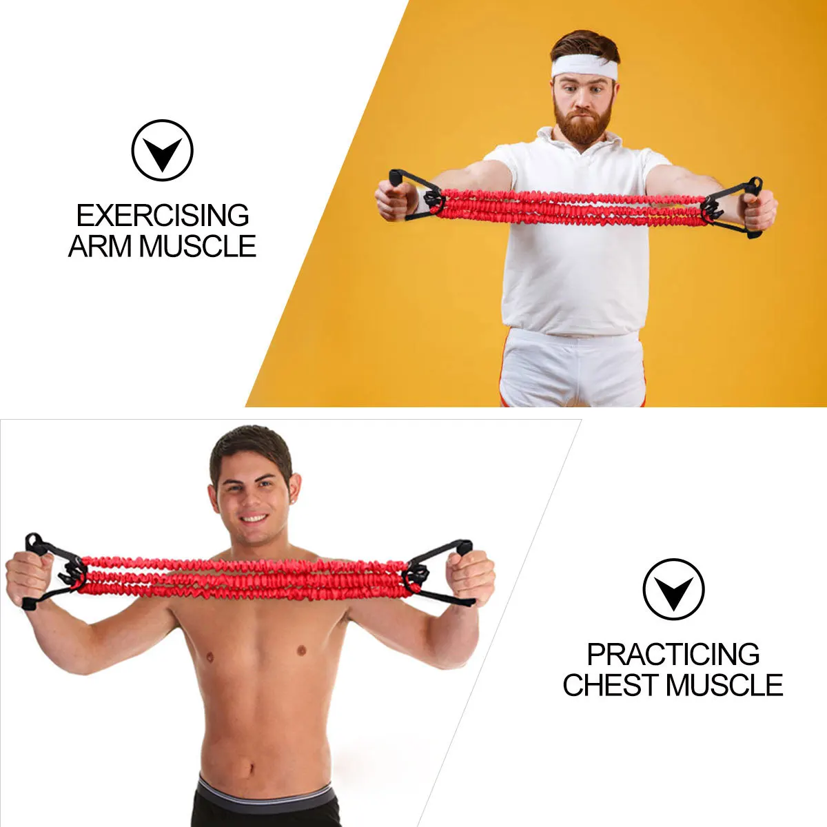 

Adults Chest Expander Red Three Tubes Spring Exerciser Portable Stretchy Arm Pulling Resistant Band Fitness Muscle Training