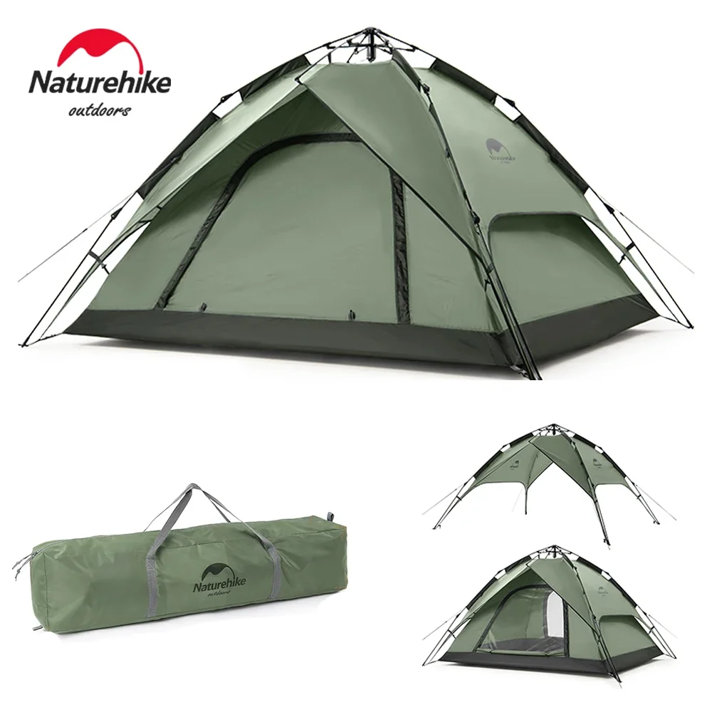 

Naturehike One-touch Tent 3-4 Person Travel Family Fast Build Camping tent Outdoor picnic Portable Windproof Waterproof Tent